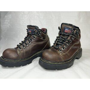 Eagle Scout Size 8woman 6Men Steel Toe Ankle Boots Hikers Brown Leather
